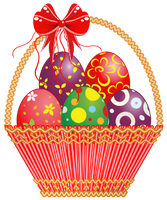 easter basket with eggs